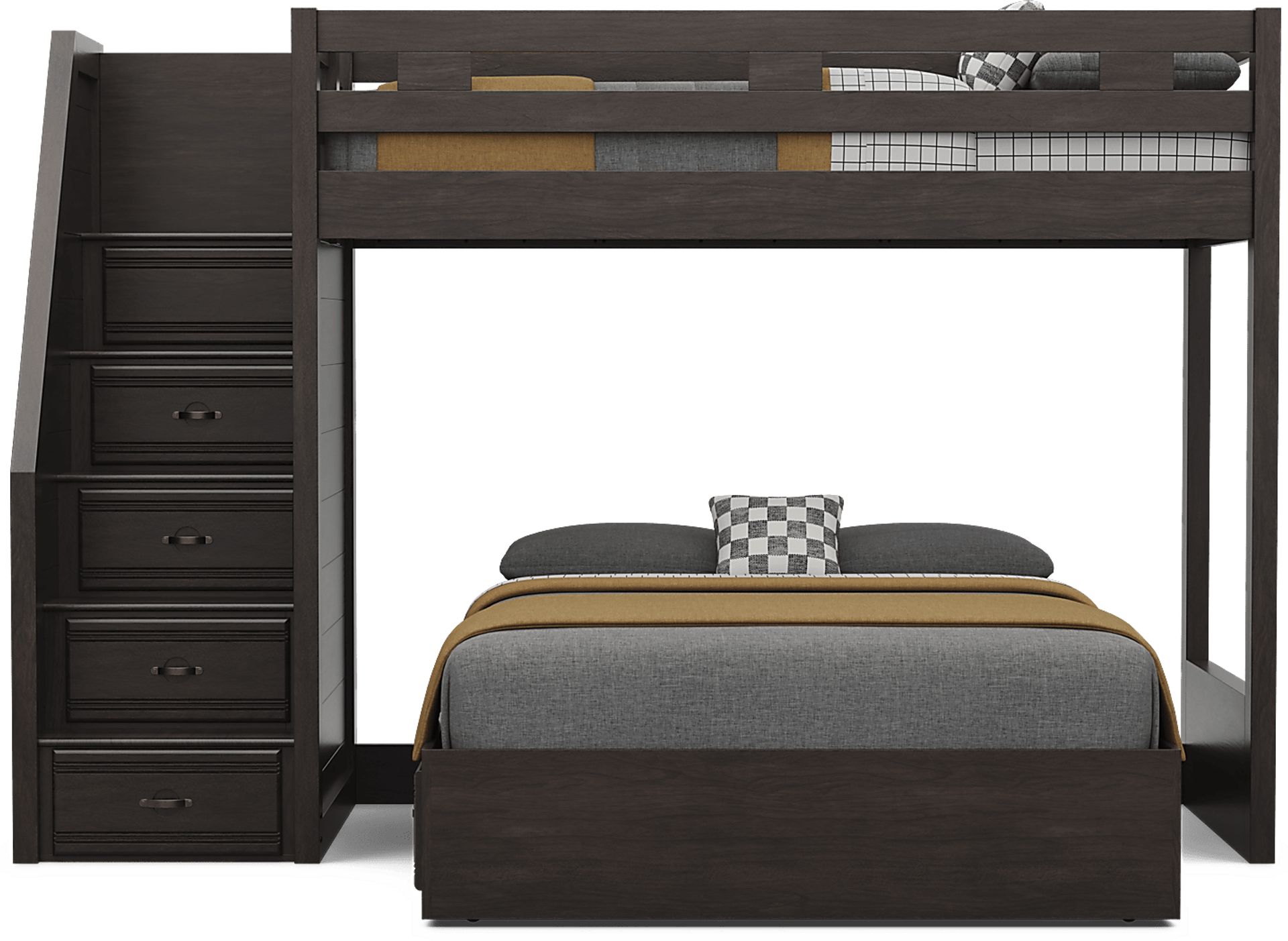 Kids Creekside 3.0 Charcoal Twin/Full Step Bunk Bed - Image 5