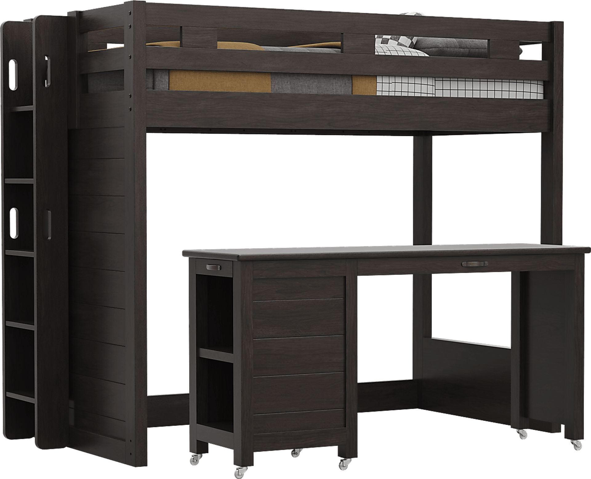 Kids Creekside 3.0 Charcoal Twin Loft Bed with Desk - Image 1
