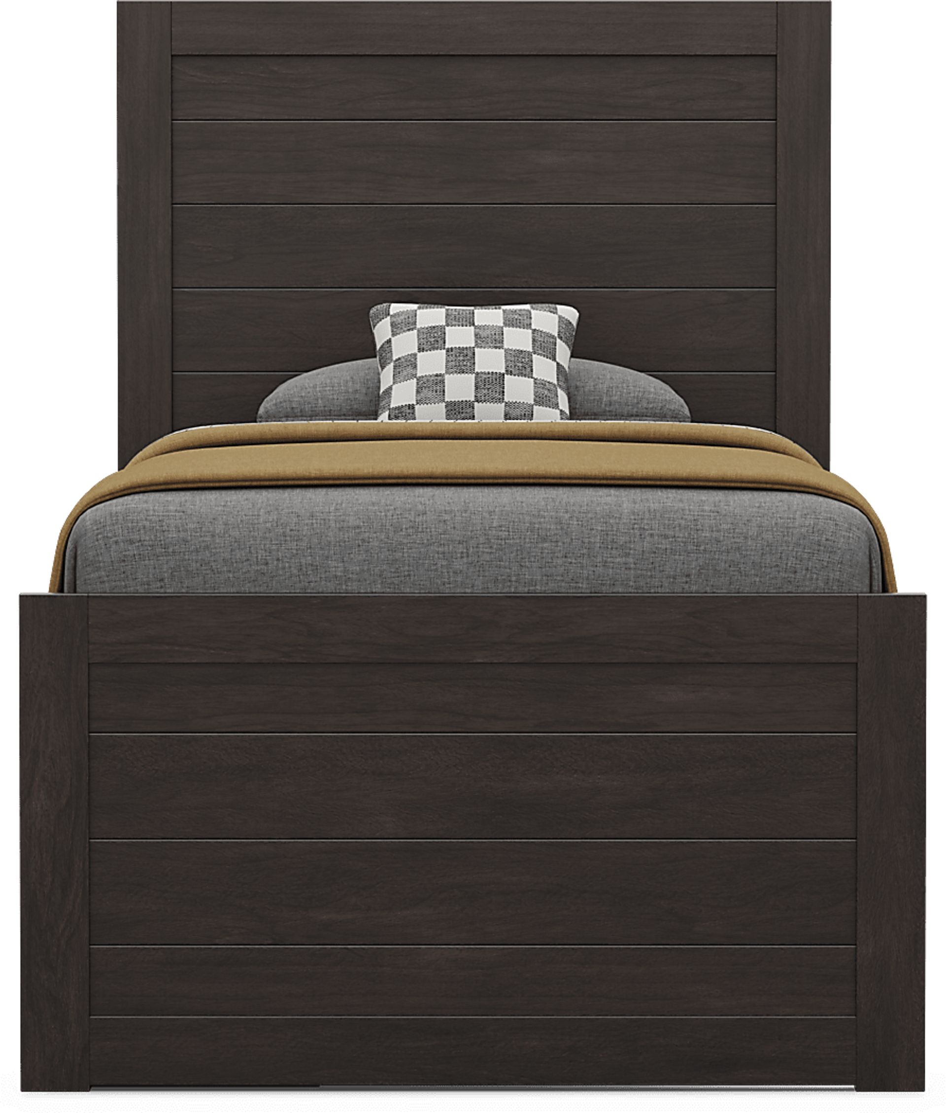 Kids Creekside 3.0 Charcoal Twin Panel Bed with Storage Side Rail - Image 4