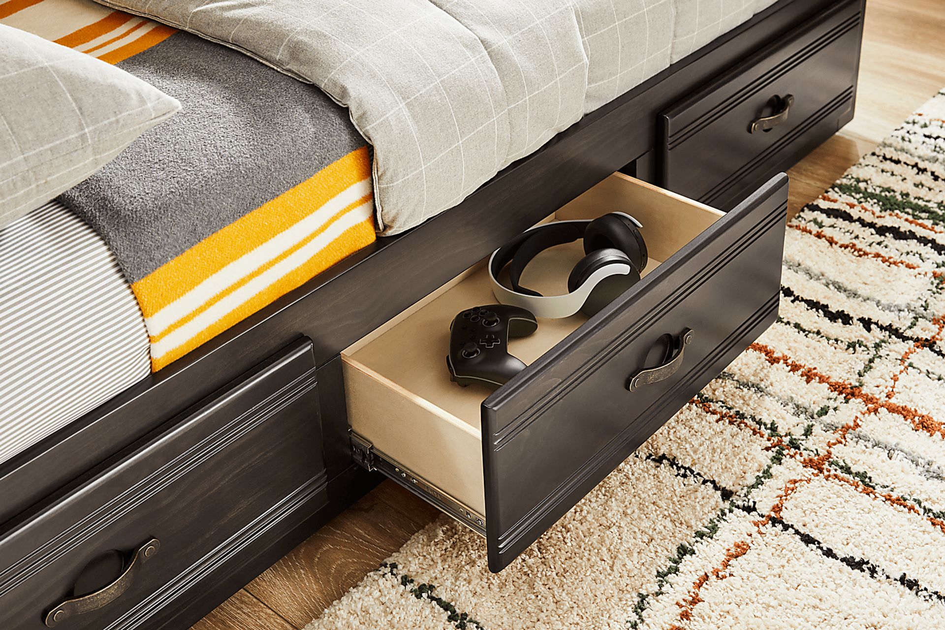 Kids Creekside 3.0 Charcoal Twin Platform Bed with 3 Storage Drawers - Image 5