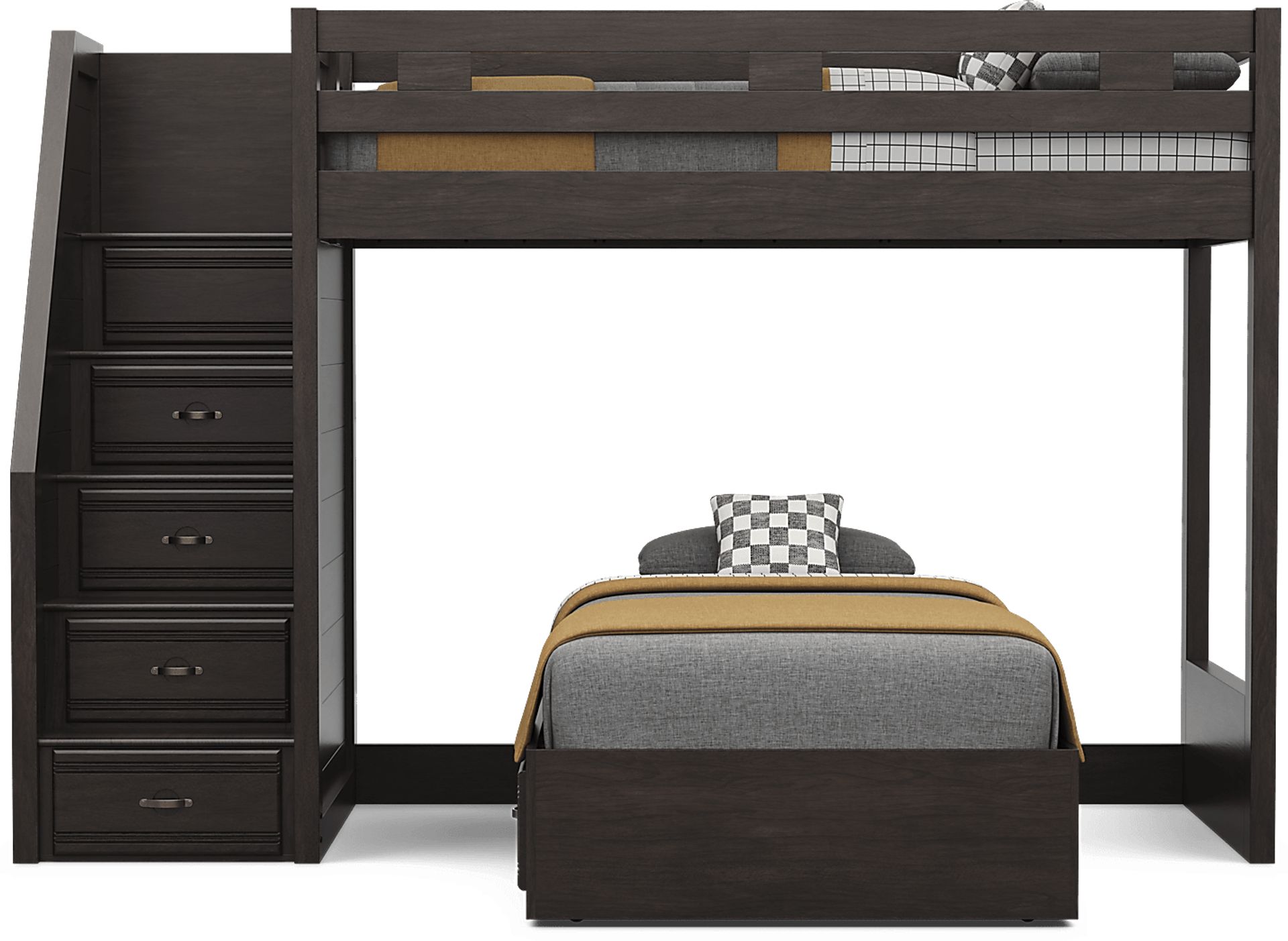 Kids Creekside 3.0 Charcoal Twin/Twin Step Bunk Bed - Image 5