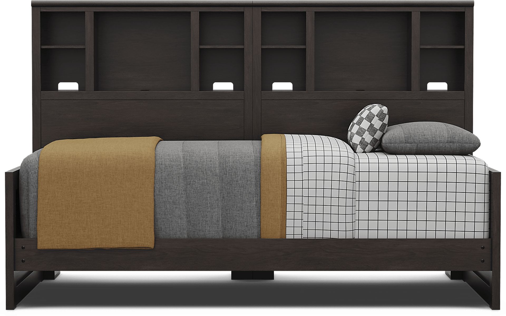 Kids Creekside 3.0 Charcoal Twin XL Bookcase Wall Bed - Image 2