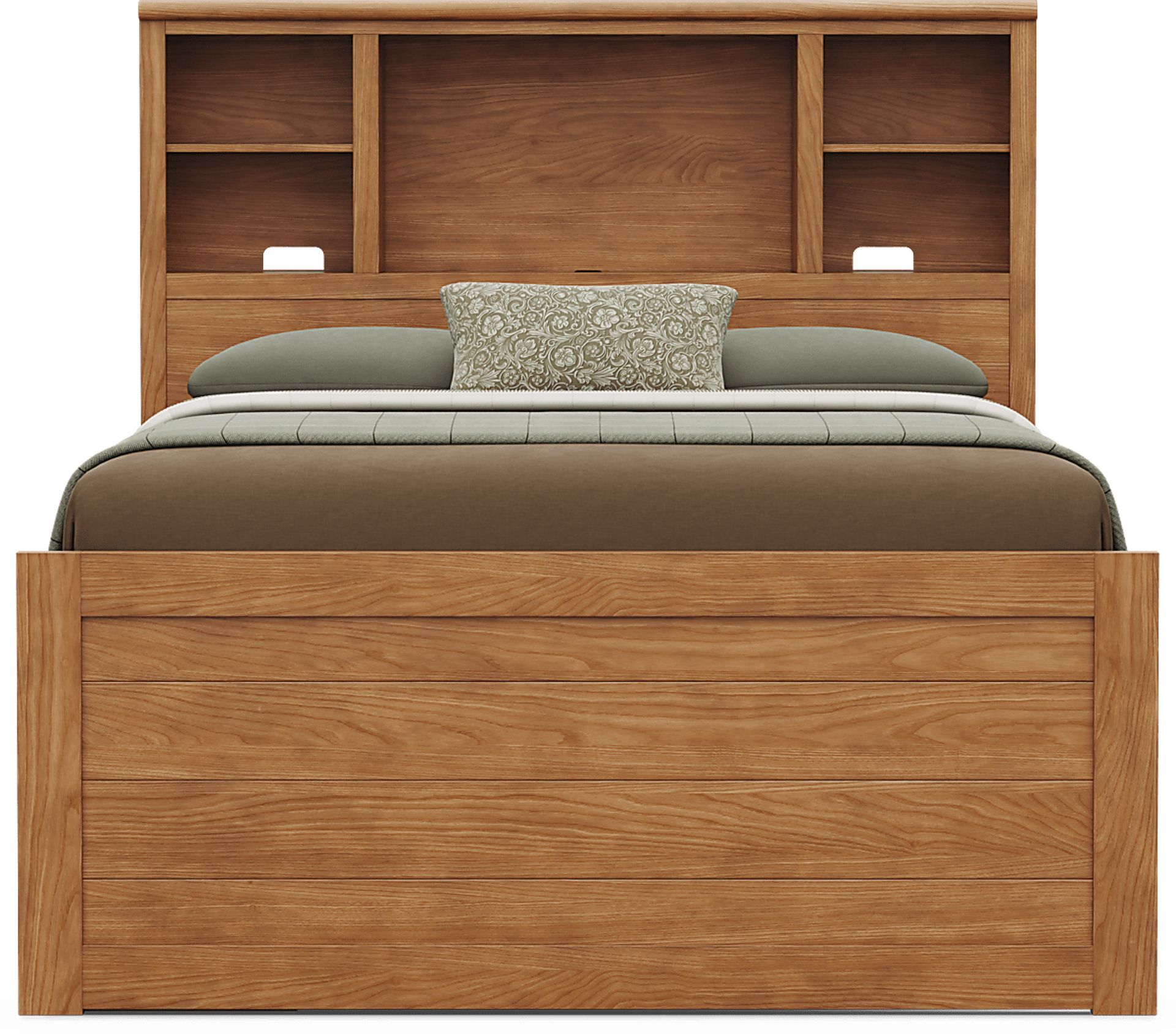 Kids Creekside 3.0 Chestnut Color Full Bookcase Bed with Storage Side Rail - Image 2