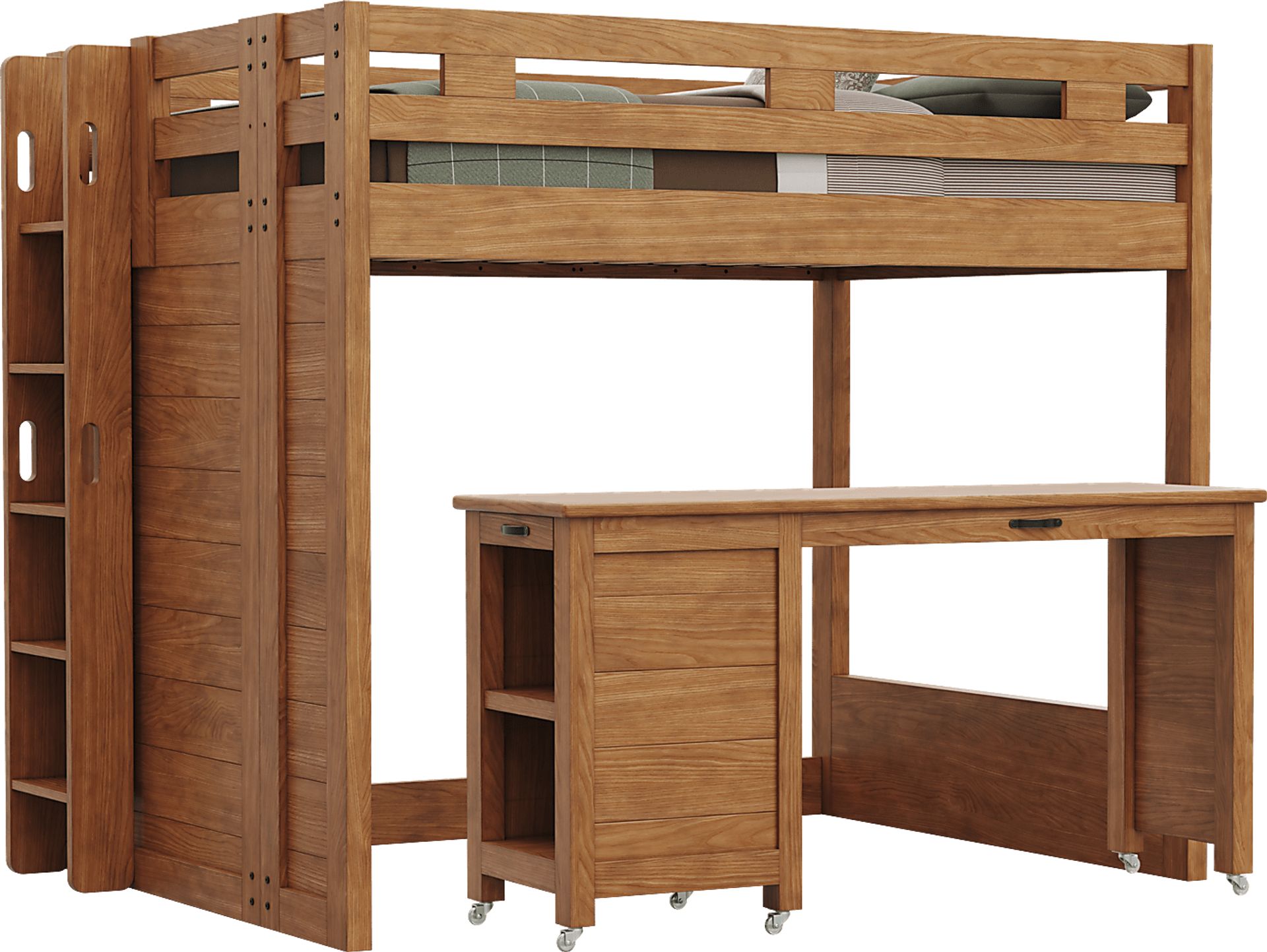 Kids Creekside 3.0 Chestnut Color Full Loft Bed with Desk - Image 1