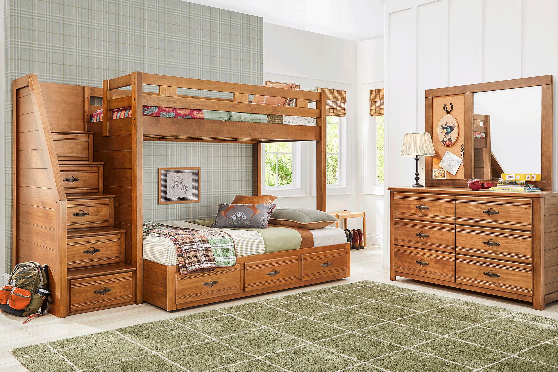 Kids Creekside 3.0 Chestnut Color Full Platform Bed with 3 Storage Drawers - Image 2