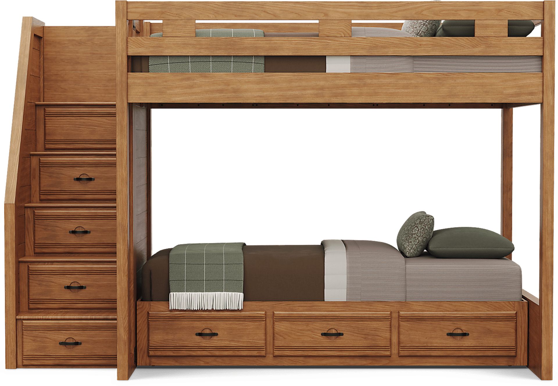 Kids Creekside 3.0 Chestnut Color Full/Twin Step Bunk Bed - Image 3