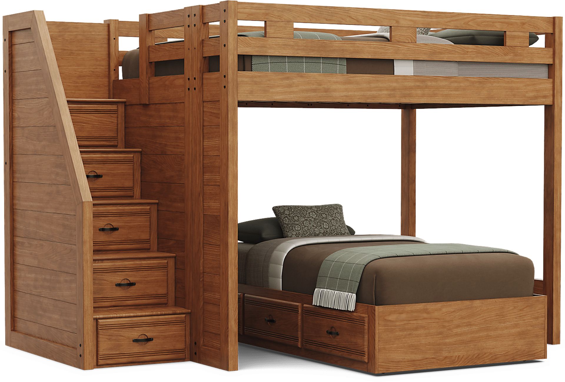 Kids Creekside 3.0 Chestnut Color Full/Twin Step Bunk Bed - Image 4