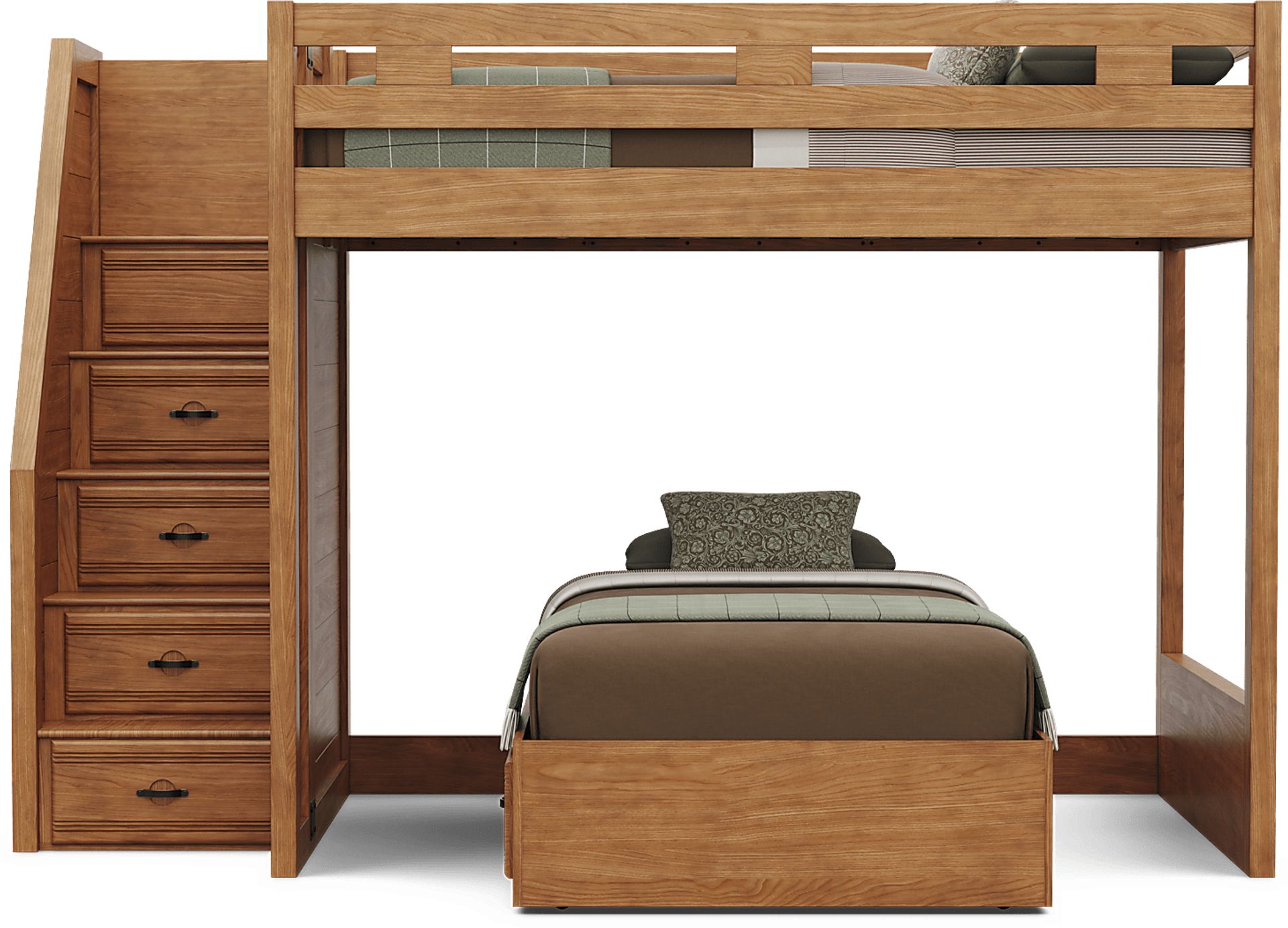 Kids Creekside 3.0 Chestnut Color Full/Twin Step Bunk Bed - Image 5