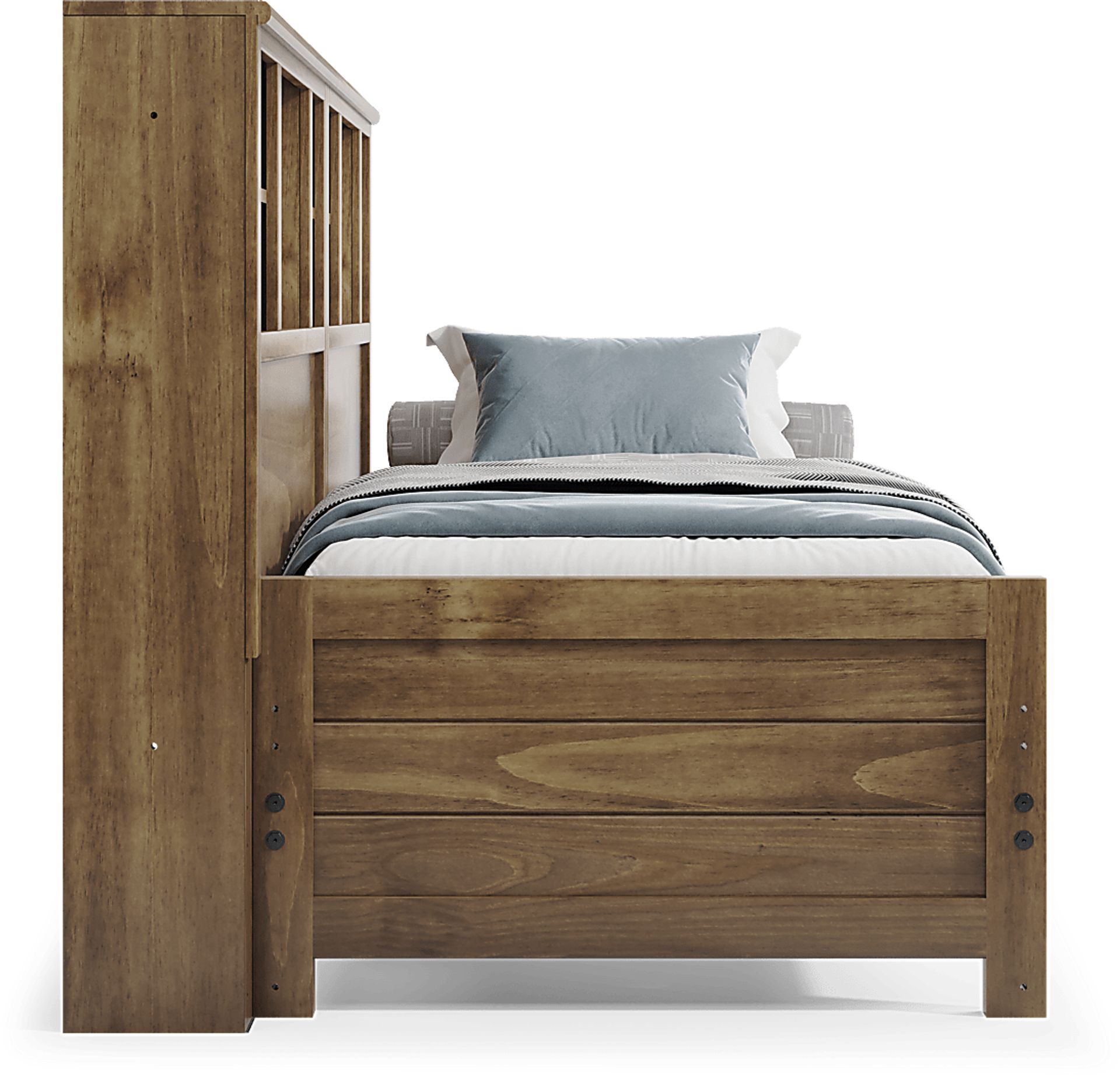 Kids Creekside 3.0 Chestnut Color Twin Bookcase Wall Bed - Image 3