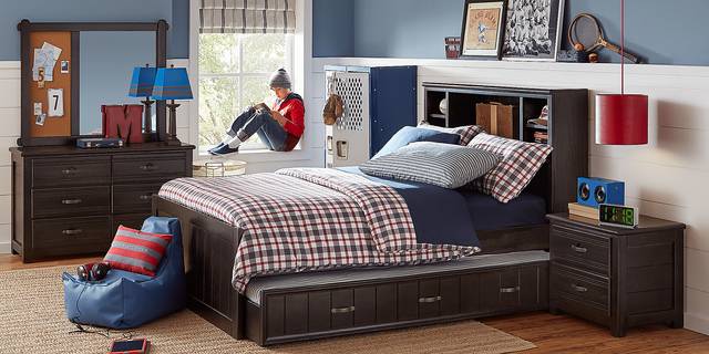 Kids Creekside Charcoal 3 Pc Full Bookcase Bed - Thumbnail - Image 2