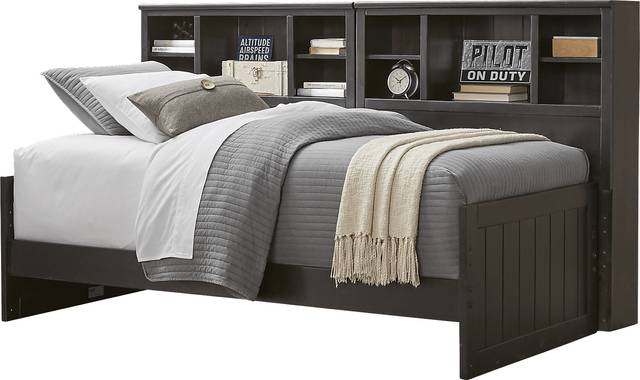 Kids Creekside Charcoal 3 Pc Full Bookcase Wall Bed - Thumbnail - Image 1