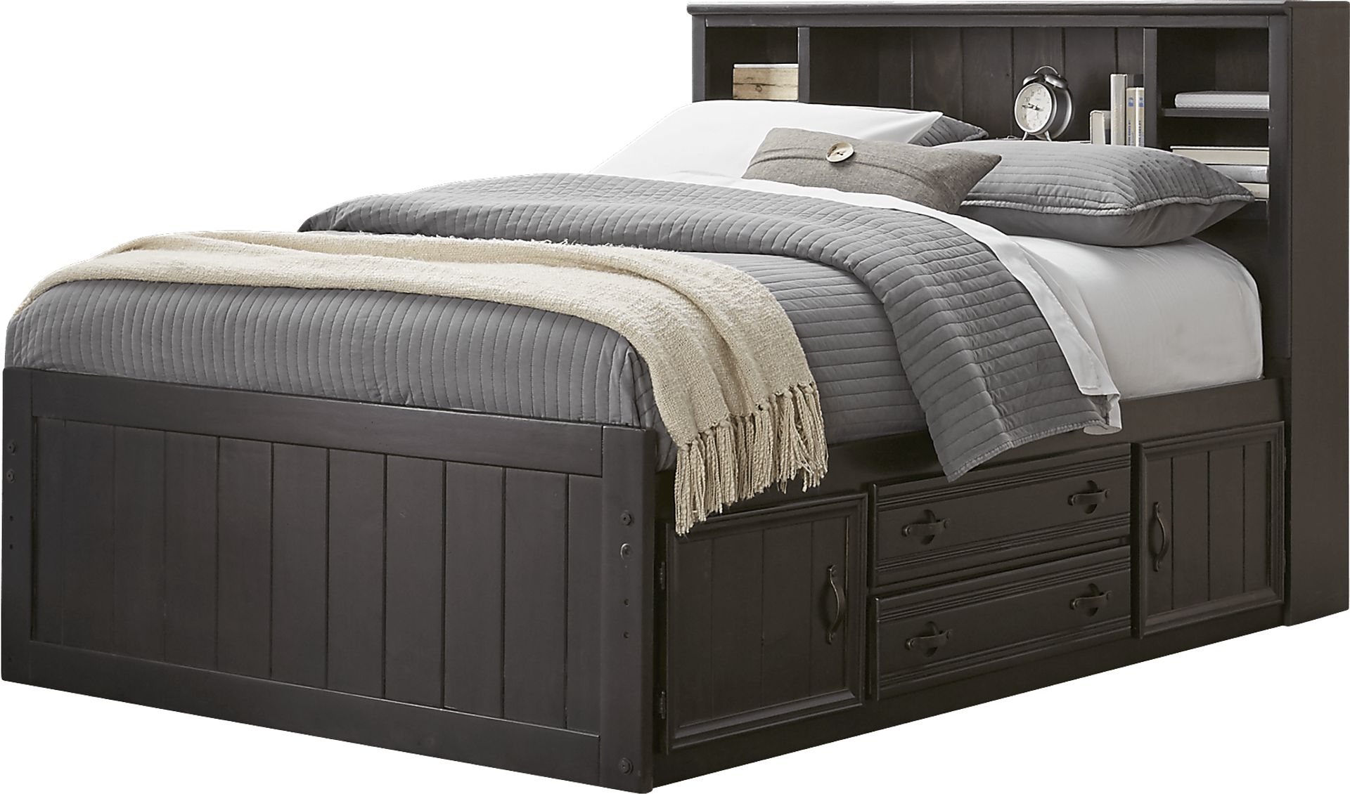 Kids Creekside Charcoal 3 Pc Twin Bookcase Bed - Image 1