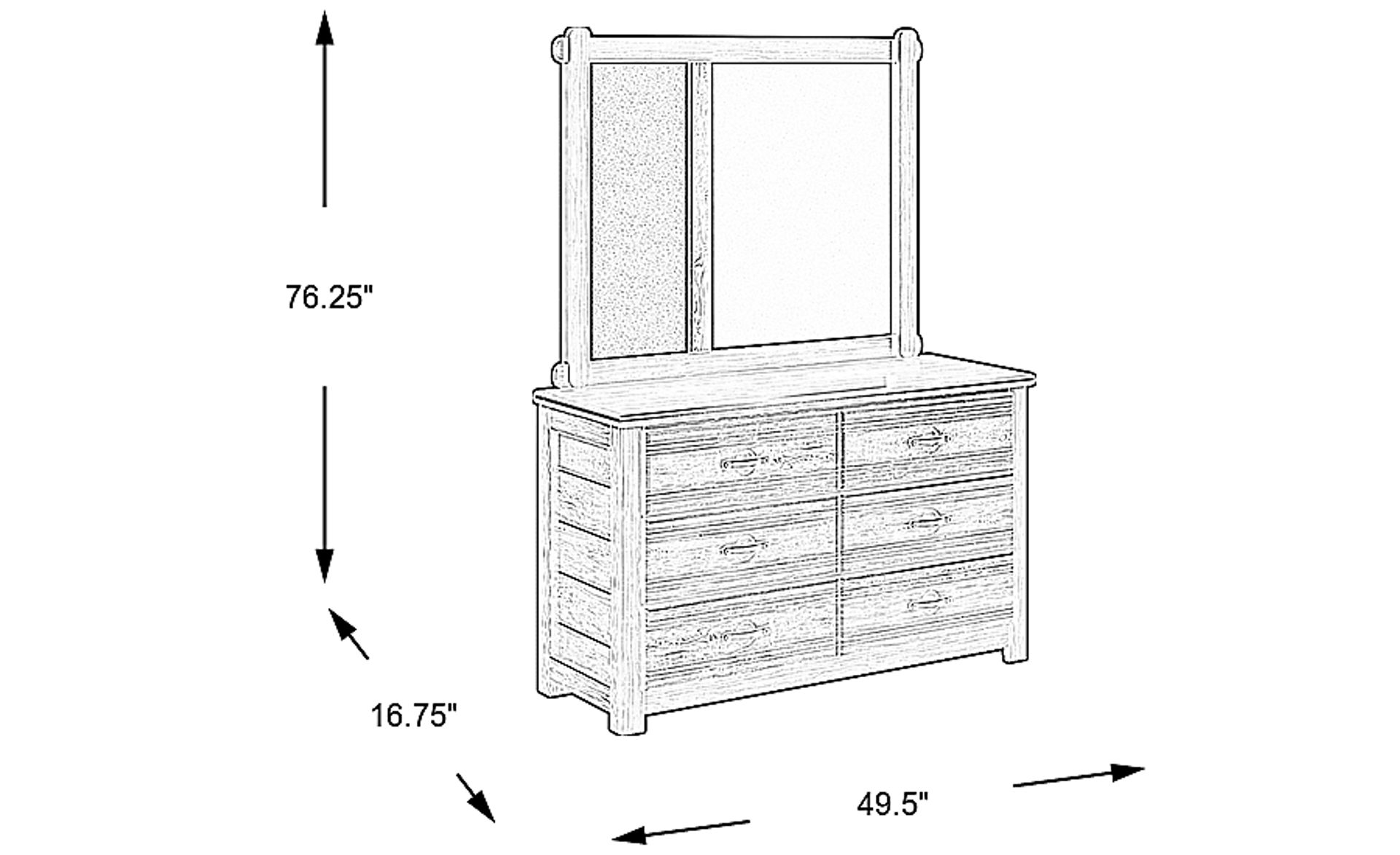 Dimension Image. Please refer to the Dimension Tab on this page for dimension details.