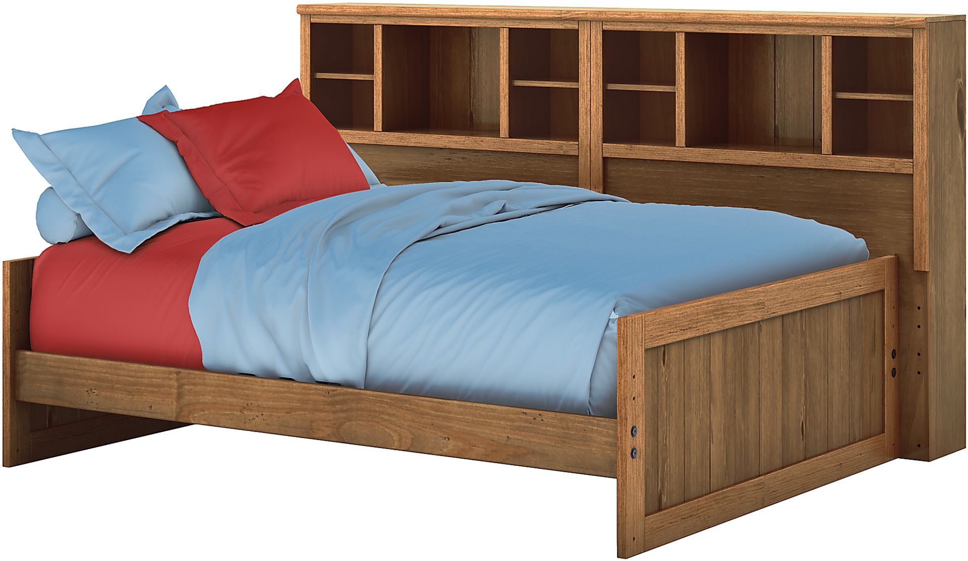 Kids Creekside Chestnut 3 Pc Full Bookcase Wall Bed - Image 2