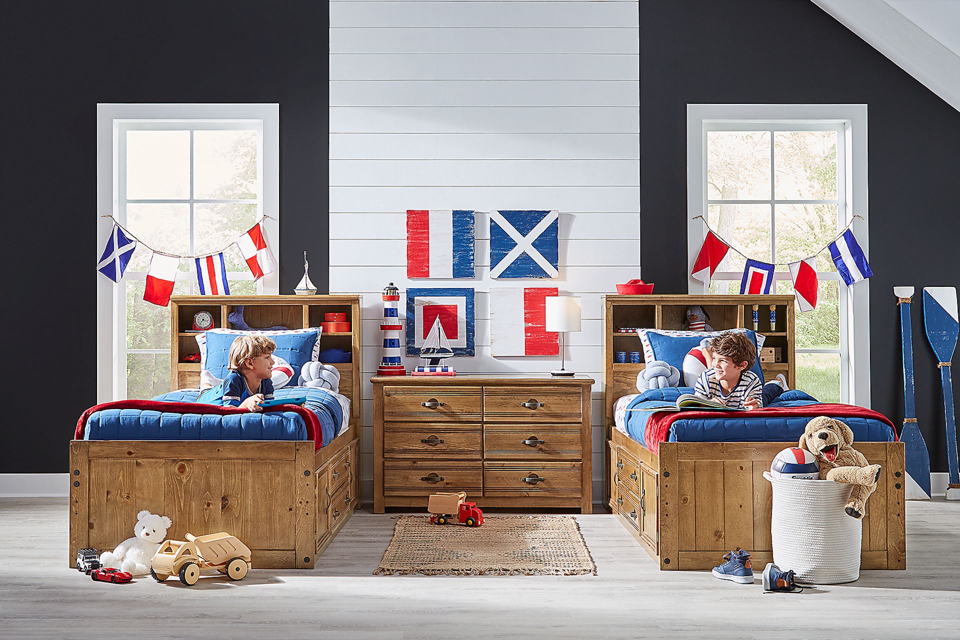 Kids Creekside Chestnut 3 Pc Twin Bookcase Bed - Image 6