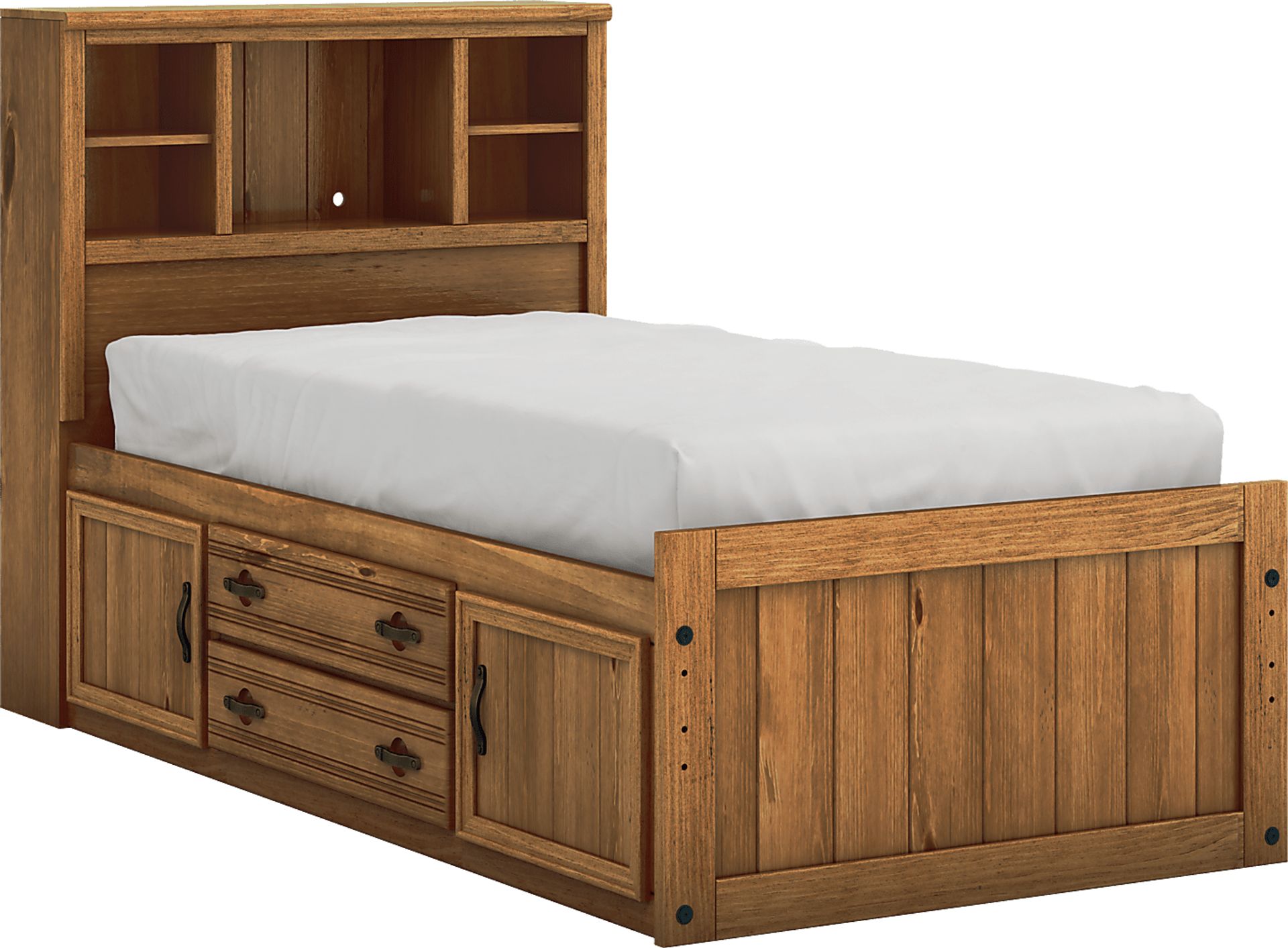 Kids Creekside Chestnut 3 Pc Twin Bookcase Bed - Image 1