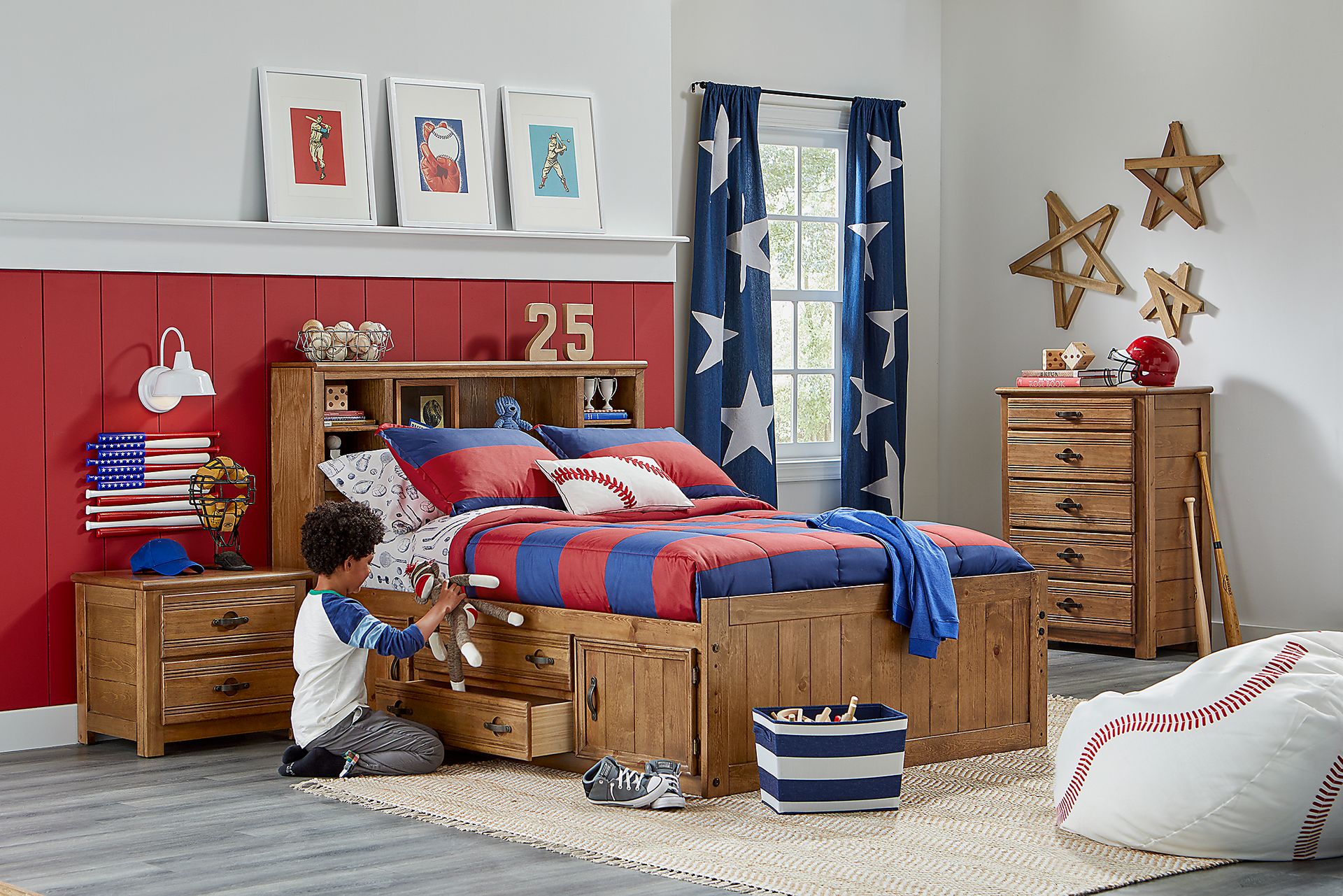 Creekside Chestnut Dark Wood 3 Pc Twin Bookcase Bed With