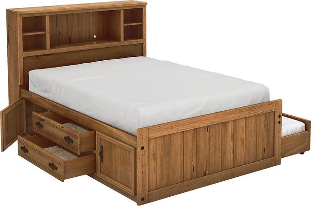 Kids Creekside Chestnut 5 Pc Full Bookcase Bed with Storage & Twin Storage Trundle - Thumbnail - Image 1