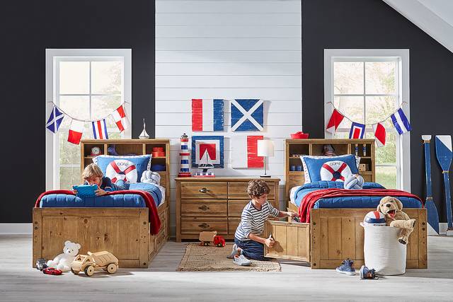 Kids Creekside Chestnut 5 Pc Full Bookcase Bed with Storage & Twin Storage Trundle - Thumbnail - Image 3