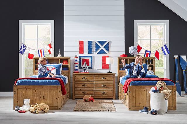 Kids Creekside Chestnut 5 Pc Full Bookcase Bed with Storage & Twin Storage Trundle - Thumbnail - Image 4