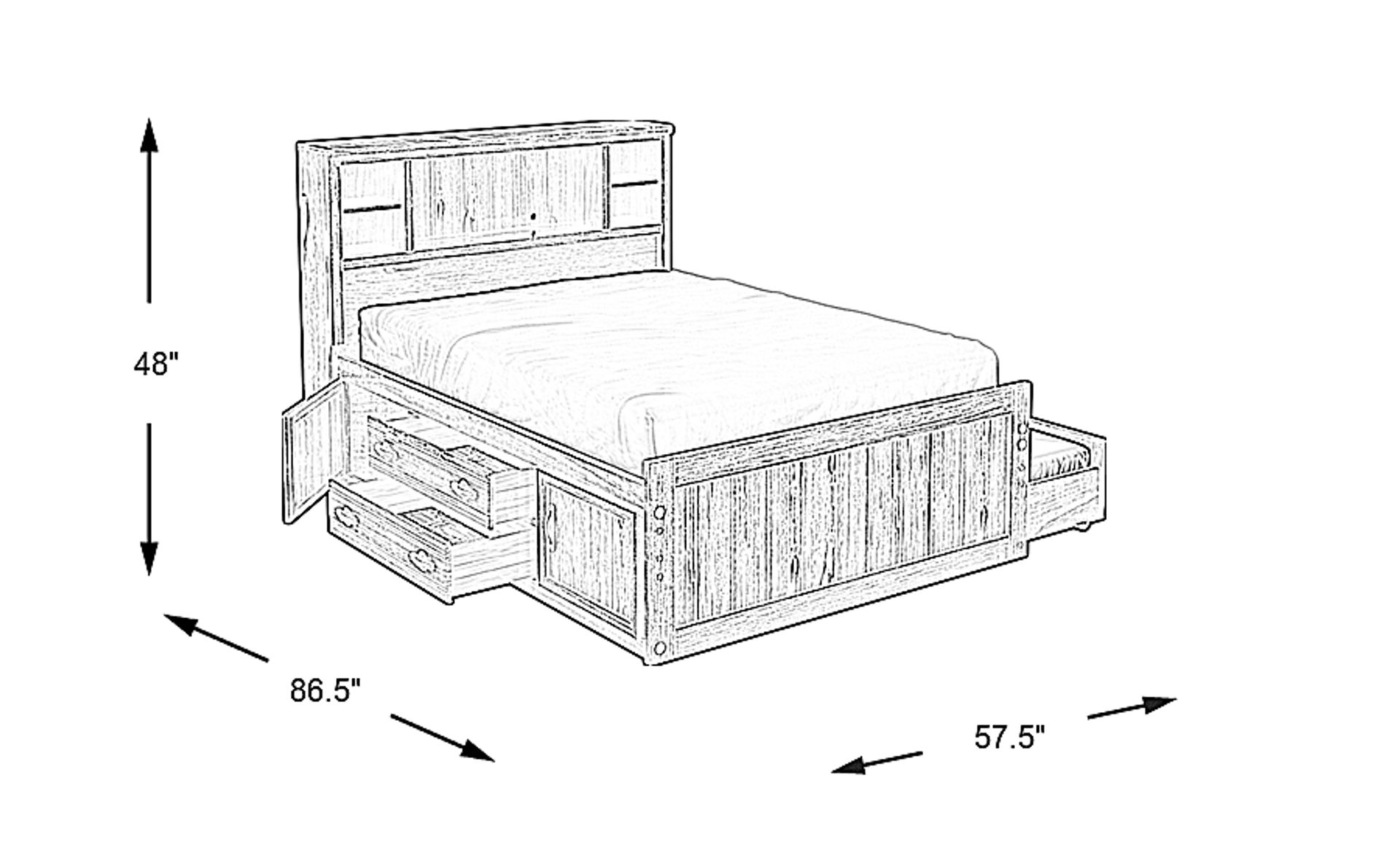 Dimension Image. Please refer to the Dimension Tab on this page for dimension details.