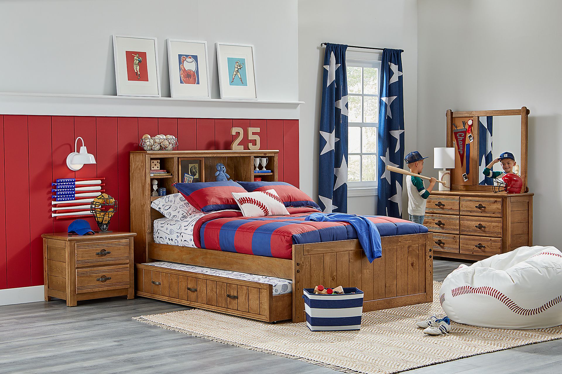 Kids Creekside Chestnut 5 Pc Full Bookcase Bedroom - Image 2