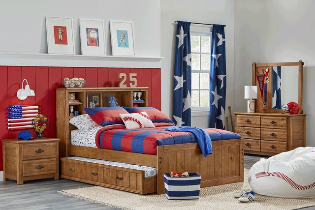Kids Creekside Chestnut 5 Pc Full Bookcase Bedroom - Thumbnail - Image 1