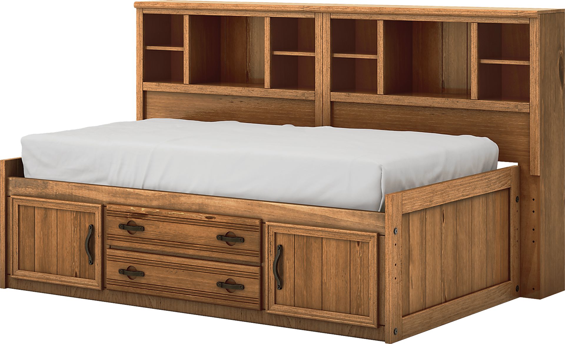 Kids Creekside Chestnut 5 Pc Twin Captain's Bookcase Wall Bed - Image 2