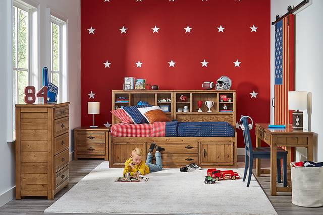 Kids Creekside Chestnut 5 Pc Twin Captain's Bookcase Wall Bed - Thumbnail - Image 3