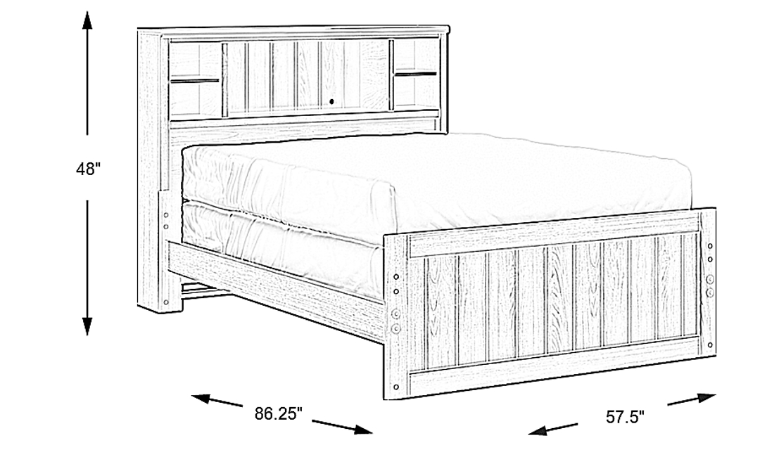 Kids Creekside Taffy 3 Pc Full Bookcase Bed