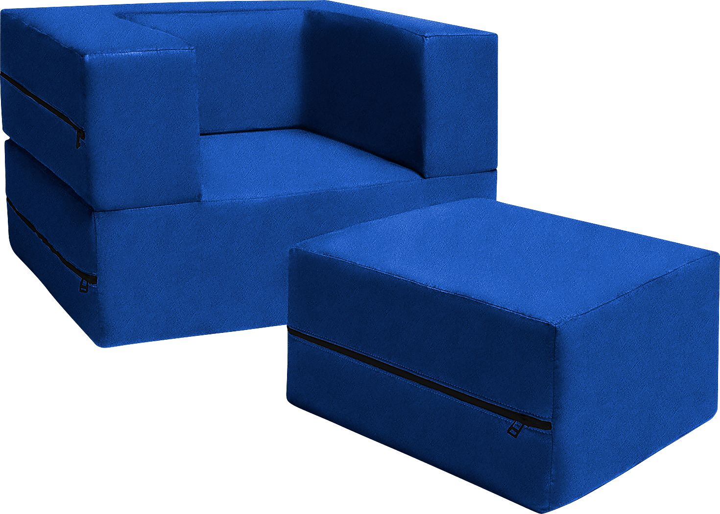 Kids Cubelax Blue Convertible Chair and Ottoman Rooms To Go