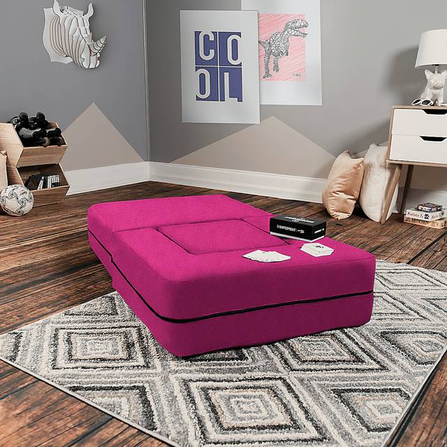 Kids Cubelax Fuchsia Convertible Chair and Ottoman - Thumbnail - Image 4