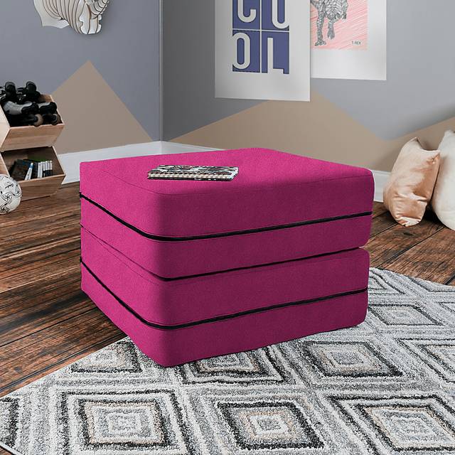 Kids Cubelax Fuchsia Convertible Chair and Ottoman - Thumbnail - Image 6