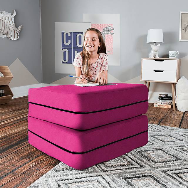 Kids Cubelax Fuchsia Convertible Chair and Ottoman - Thumbnail - Image 7