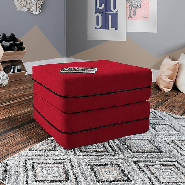 Kids Cubelax Red Convertible Chair and Ottoman - Thumbnail - Image 5
