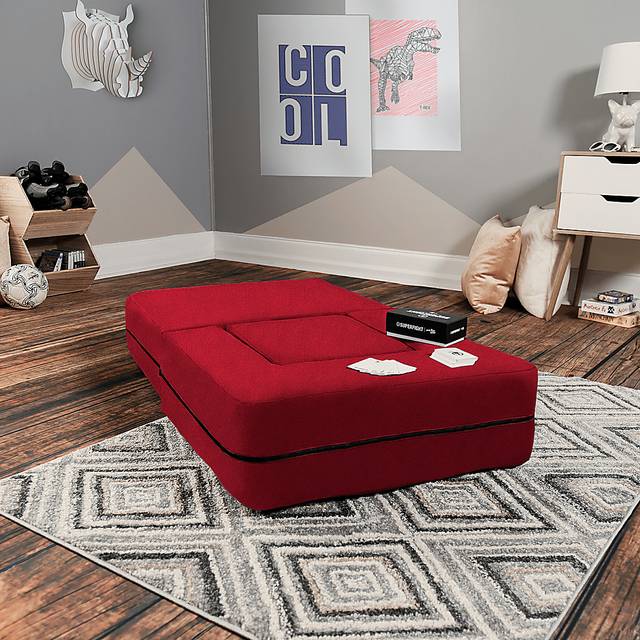 Kids Cubelax Red Convertible Chair and Ottoman - Thumbnail - Image 6
