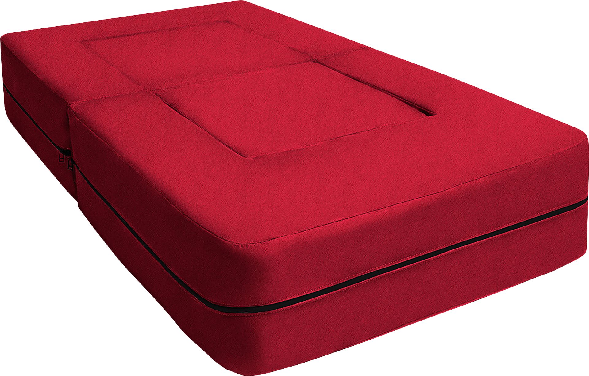 Kids Cubelax Red Convertible Chair and Ottoman - Image 7
