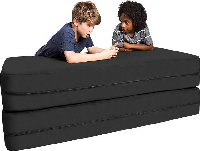 Kids Cubex Black Convertible Sofa and Ottoman - Thumbnail - Image 1