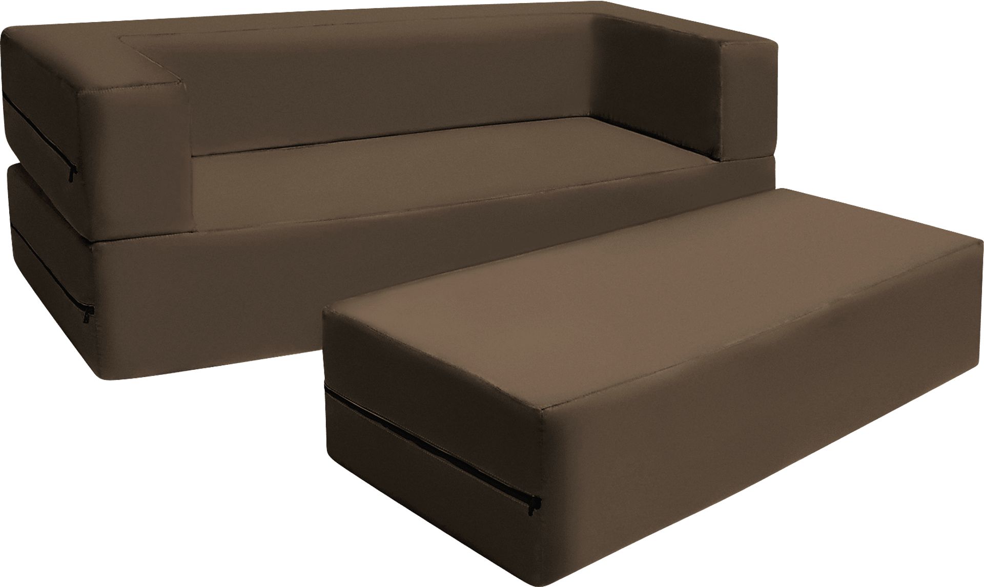 Kids Cubex Brown Convertible Sofa and Ottoman - Image 4