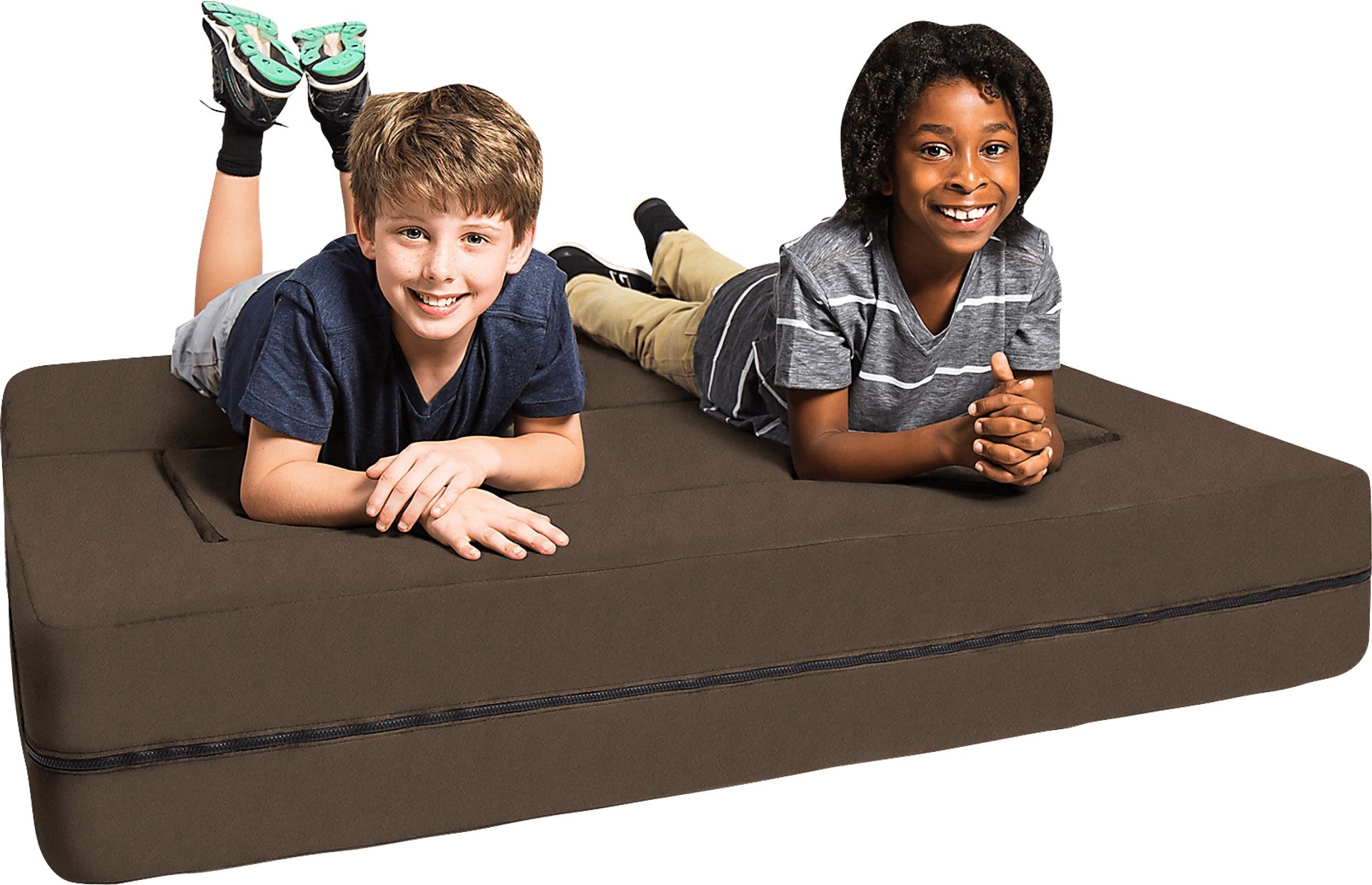 Kids Cubex Brown Convertible Sofa and Ottoman - Image 6