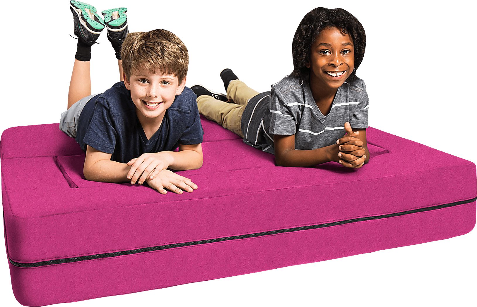 Kids Cubex Pink Convertible Sofa and Ottoman - Thumbnail 5