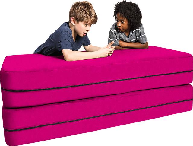 Kids Cubex Pink Convertible Sofa and Ottoman - Thumbnail - Image 1