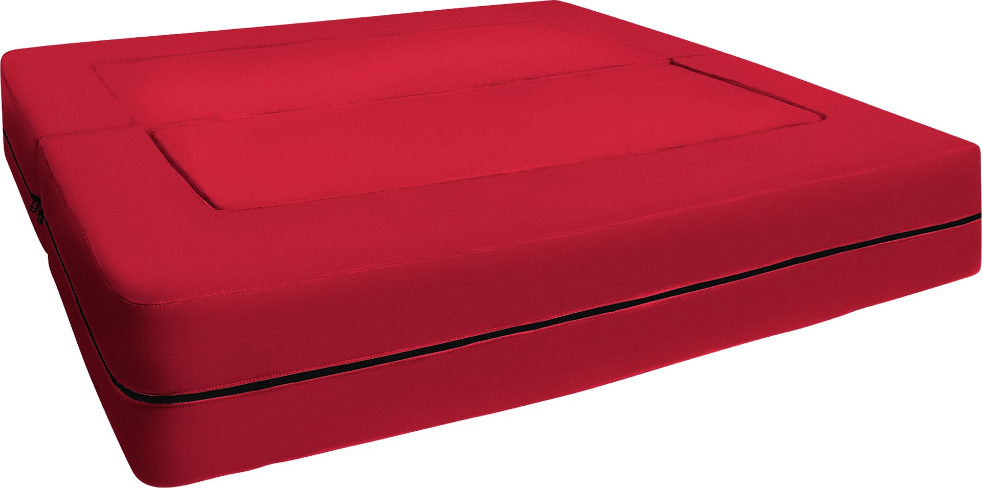 Kids Cubex Red Convertible Sofa and Ottoman - Image 5