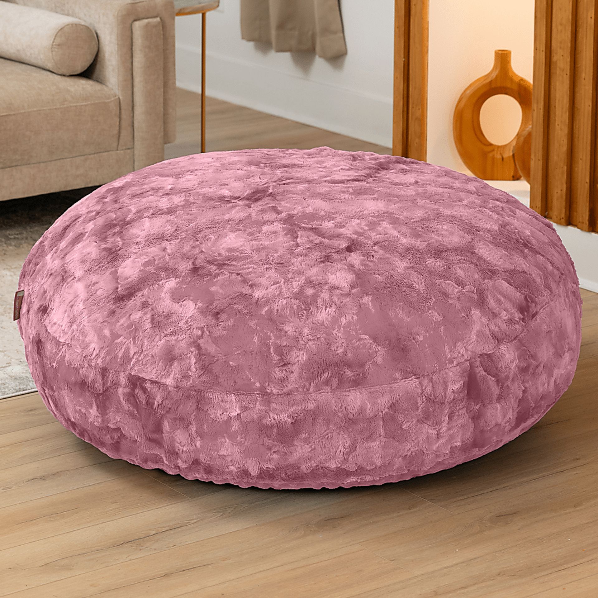 Kids Cuddler Cocoon Pink Bean Bag Lounger - Image 2