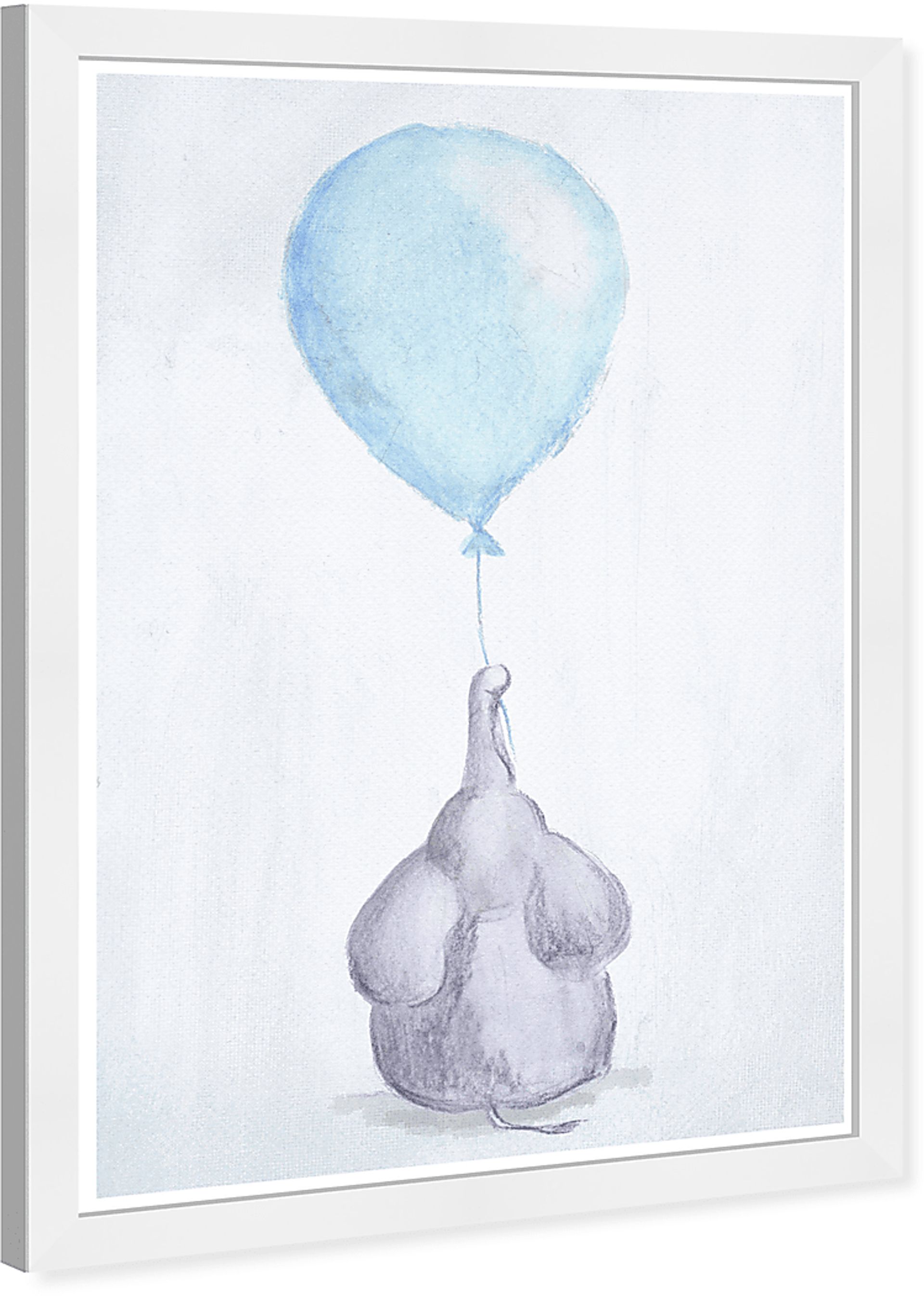 Kids Curious Elephant Blue Wall Art - Image 2