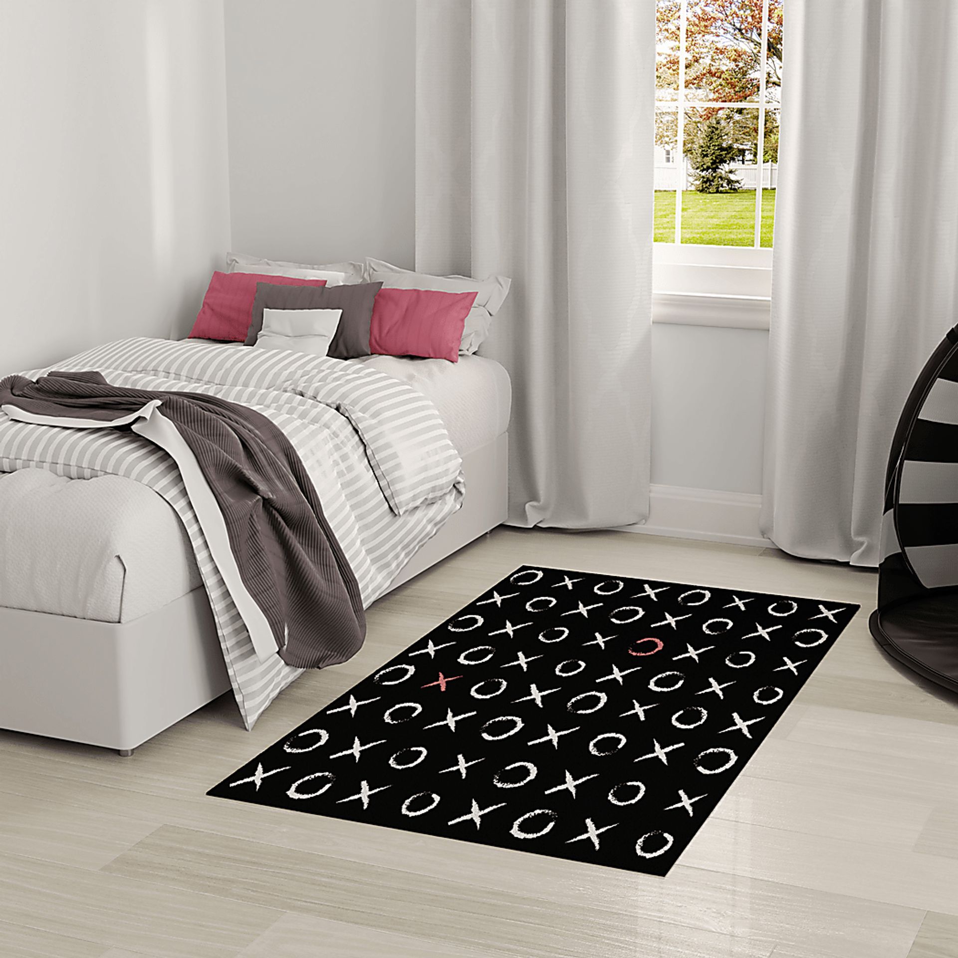 Kids Cute Hugs Black 4' x 6' Rug - Image 2