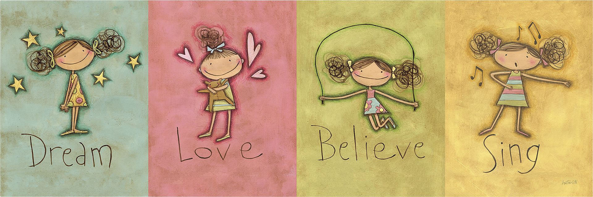 Kids Daily Goals Pink Artwork - Image 1