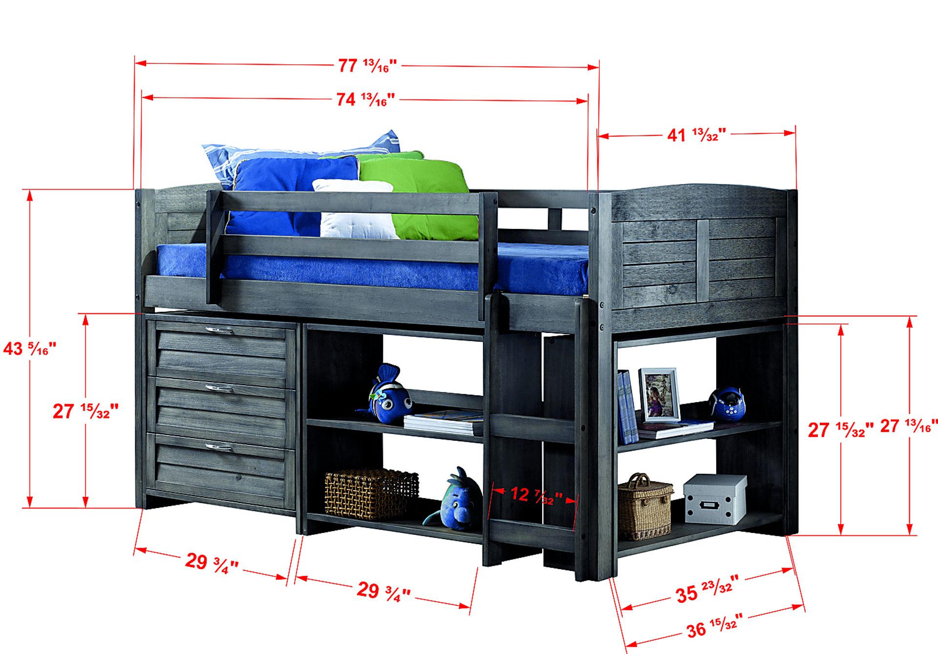 Daintree Gray Loft Bed | Rooms to Go Daintree Gray Loft Bed | Rooms to Go