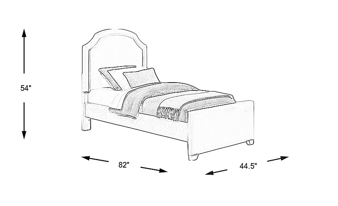 Kids Dakotah Gray Twin Upholstered Bed