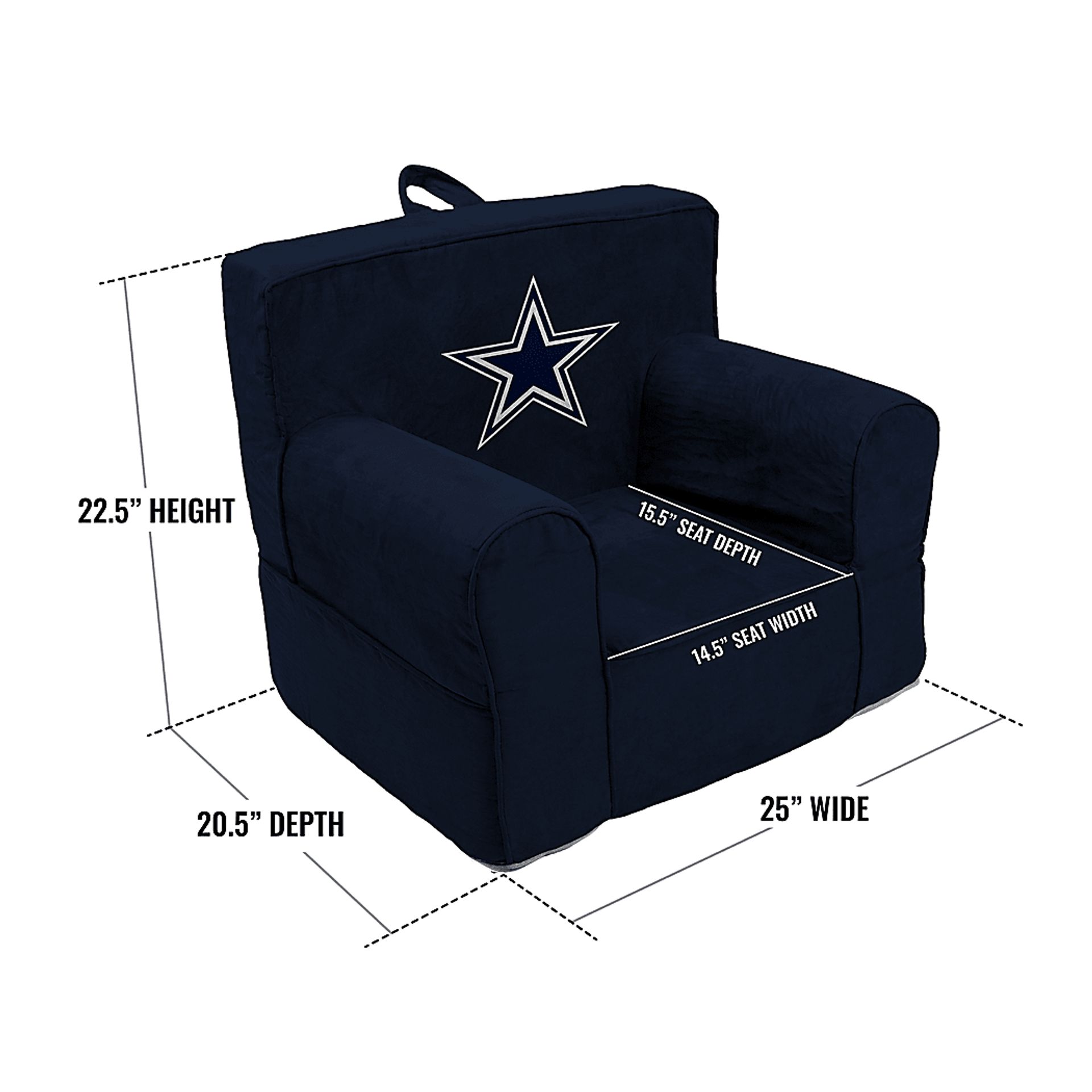 Kids Dallas Cowboys Navy Chair - Image 5